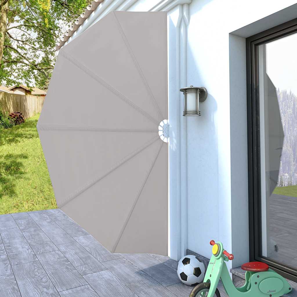 Sammenleggbar sidemarkise for terrasse krem 160 cm