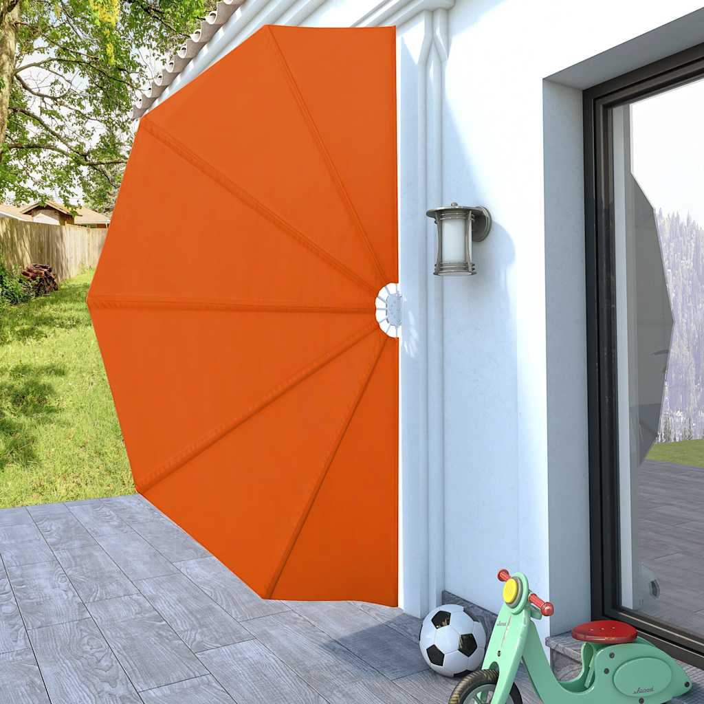 Sammenleggbar sidemarkise for terrasse terrakotta 160 cm