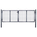 Hageport av netting galvanisert stål 300x75 cm grå
