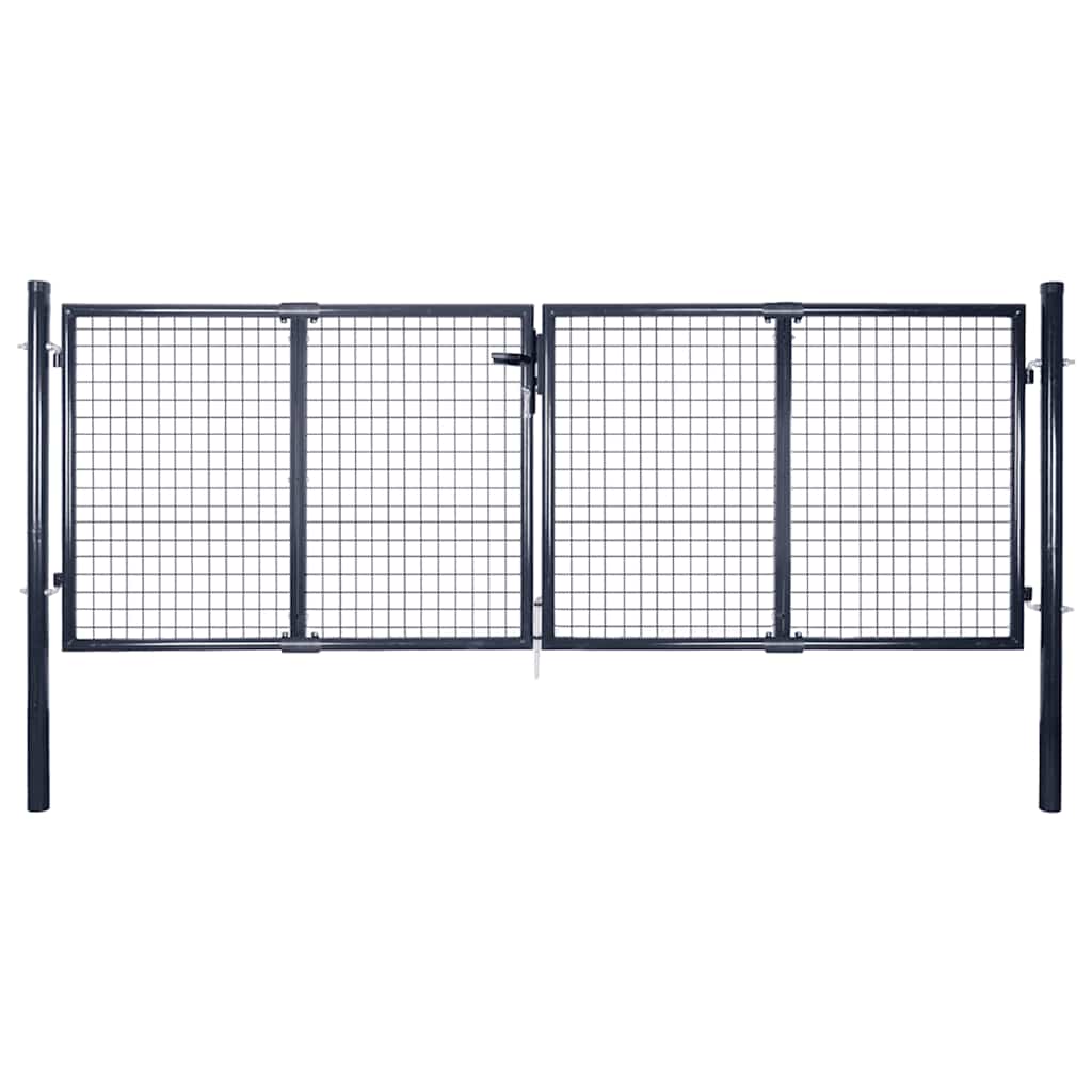 Hageport av netting galvanisert stål 300x75 cm grå