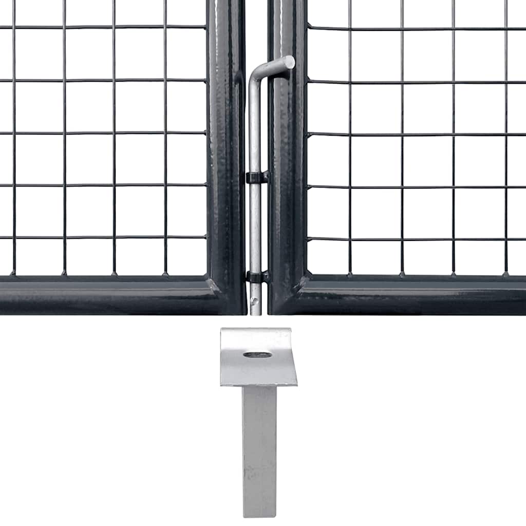 Hageport av netting galvanisert stål 300x75 cm grå