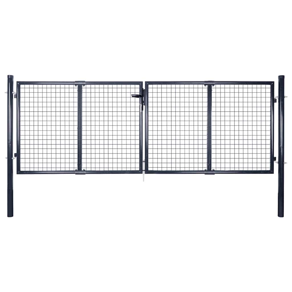 Hageport av netting galvanisert stål 300x100 cm grå