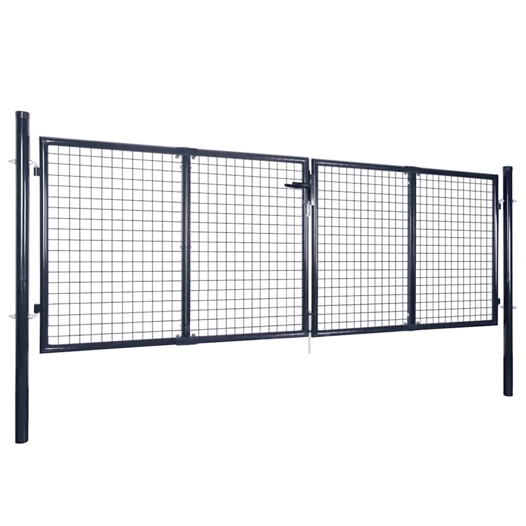Hageport av netting galvanisert stål 300x100 cm grå