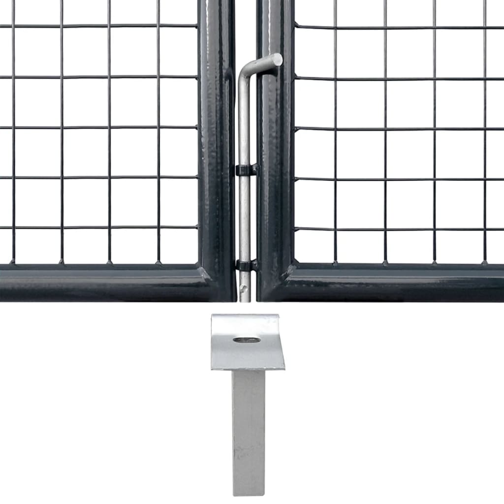 Hageport av netting galvanisert stål 300x150 cm grå