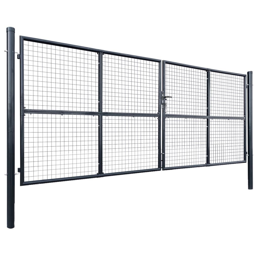Hageport av netting galvanisert stål 400x150 cm grå