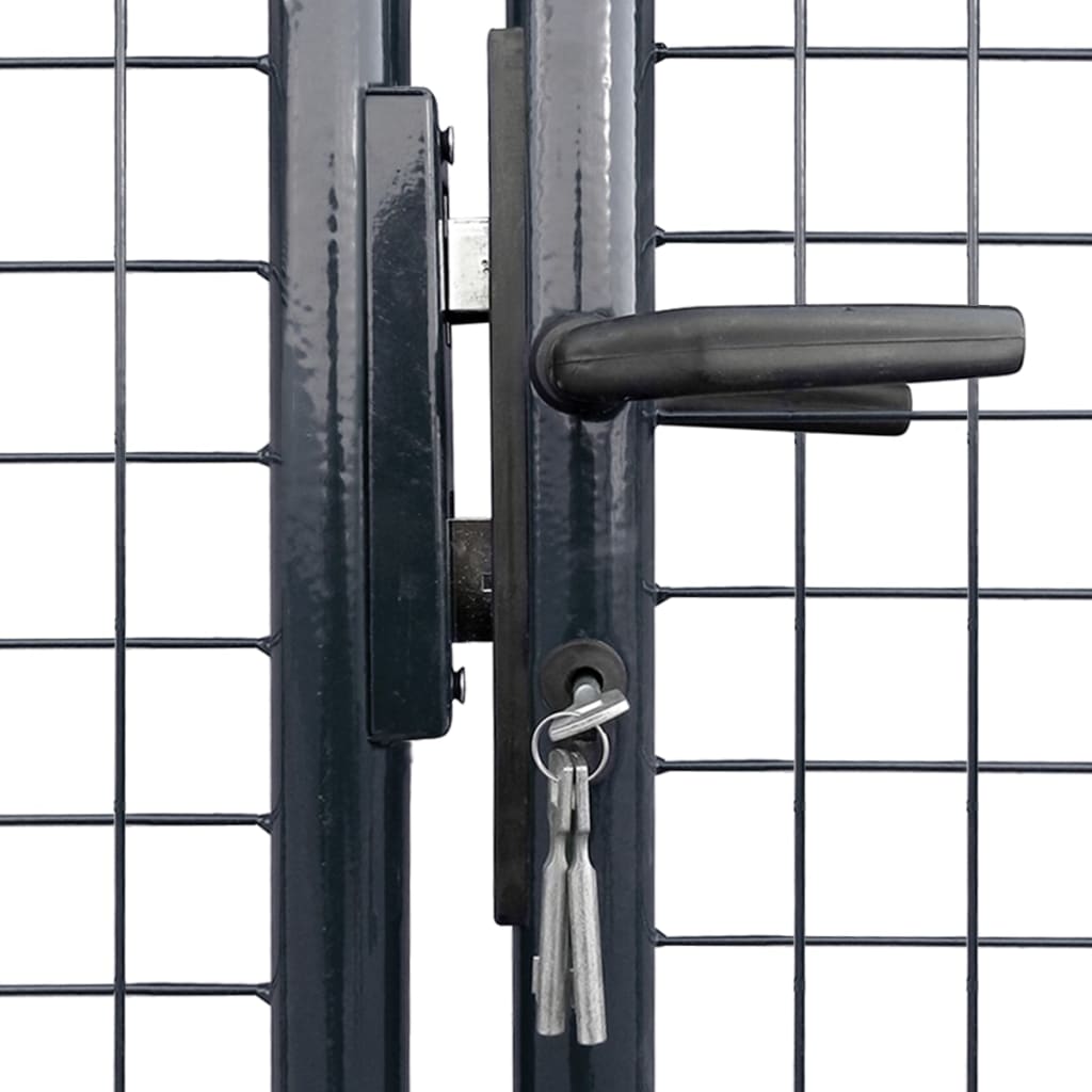 Hageport av netting galvanisert stål 400x150 cm grå