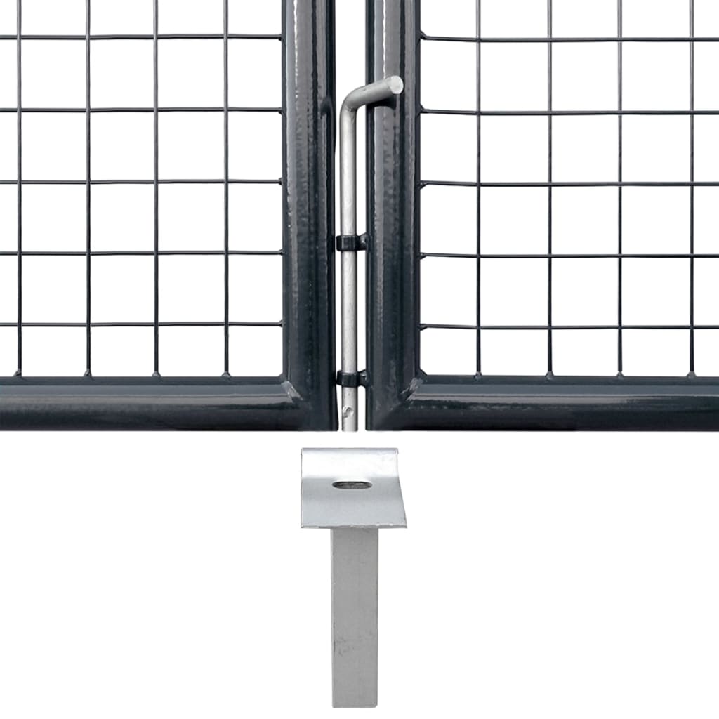 Hageport av netting galvanisert stål 400x150 cm grå