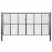 Hageport av netting galvanisert stål 400x175 cm grå