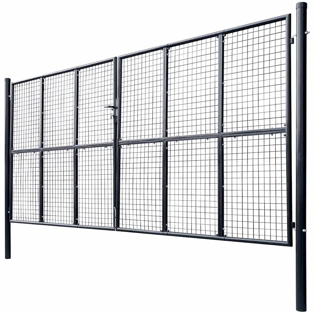 Hageport av netting galvanisert stål 400x175 cm grå