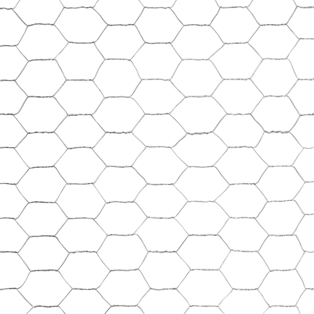 Trådgjerde kylling galvanisert stål 25x1,2 m sølv