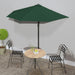 Balkongparasoll med aluminiumsstang grønn 270x144 cm halv