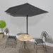 Balkongparasoll med aluminiumsstang antrasitt 270x144 cm halv
