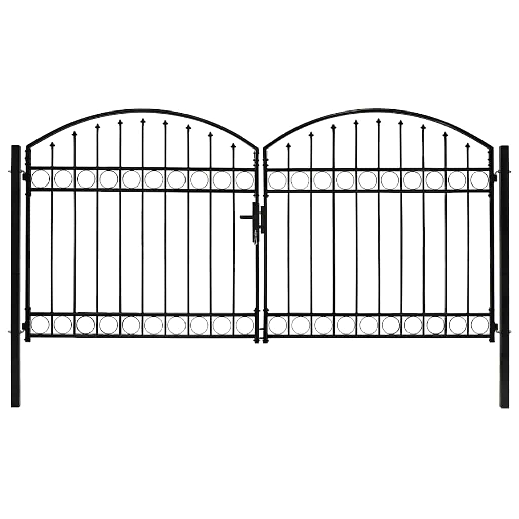 Gjerdeport ASSEN dobbeldør med buet topp stål 300x125 cm