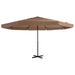 Parasol med aluminiumsstang 500 cm gråbrun vidaXL
