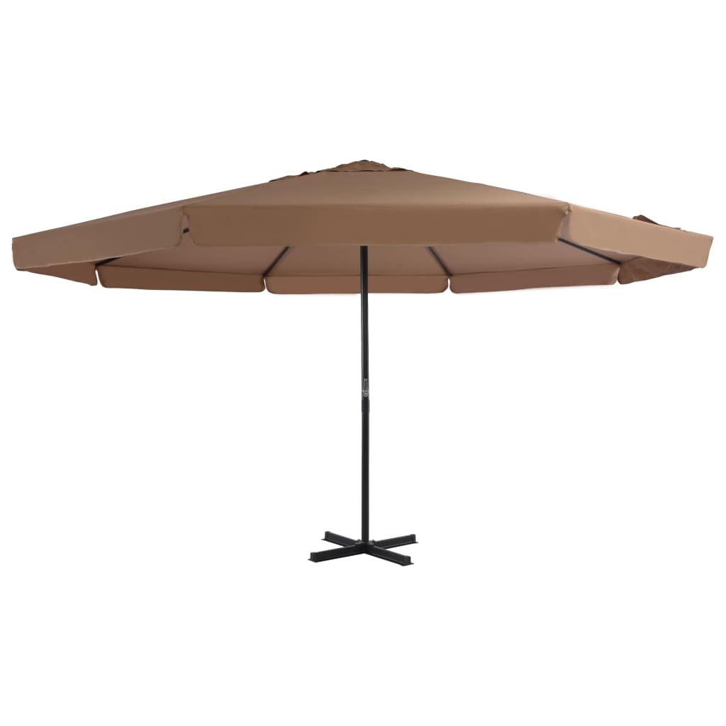 Parasol med aluminiumsstang 500 cm gråbrun vidaXL