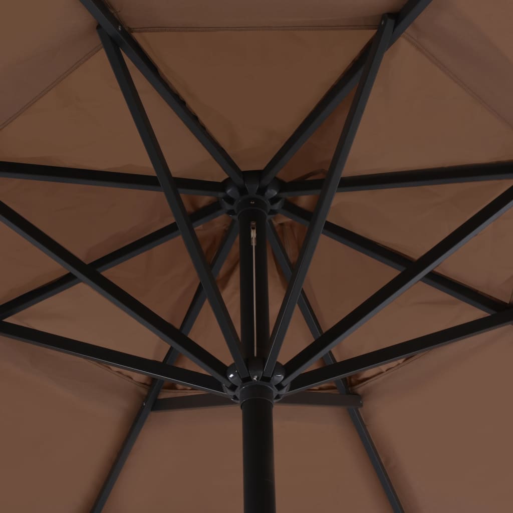 Parasol med aluminiumsstang 500 cm gråbrun vidaXL