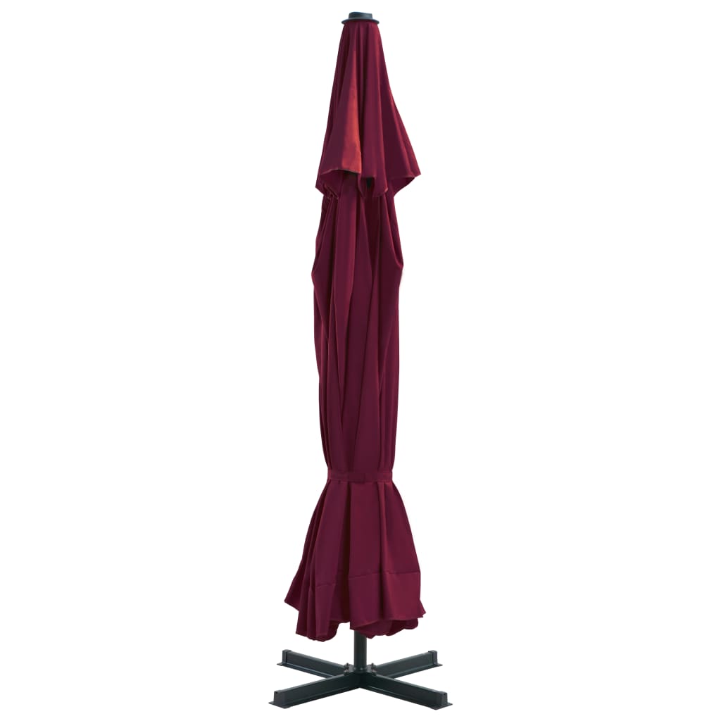 Parasoll med aluminiumsstang 500 cm vinrød vidaXL