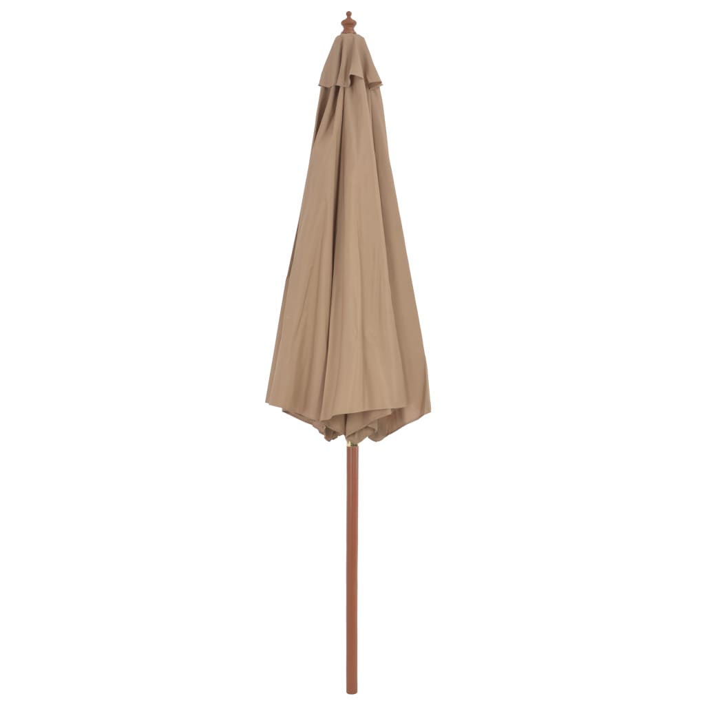 Parasoll med trestang 300 cm gråbrun vidaXL
