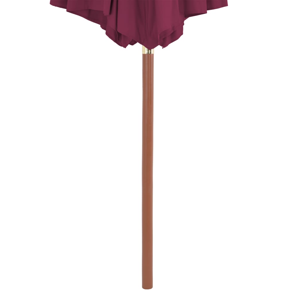 Parasoll med trestang 300 cm vinrød