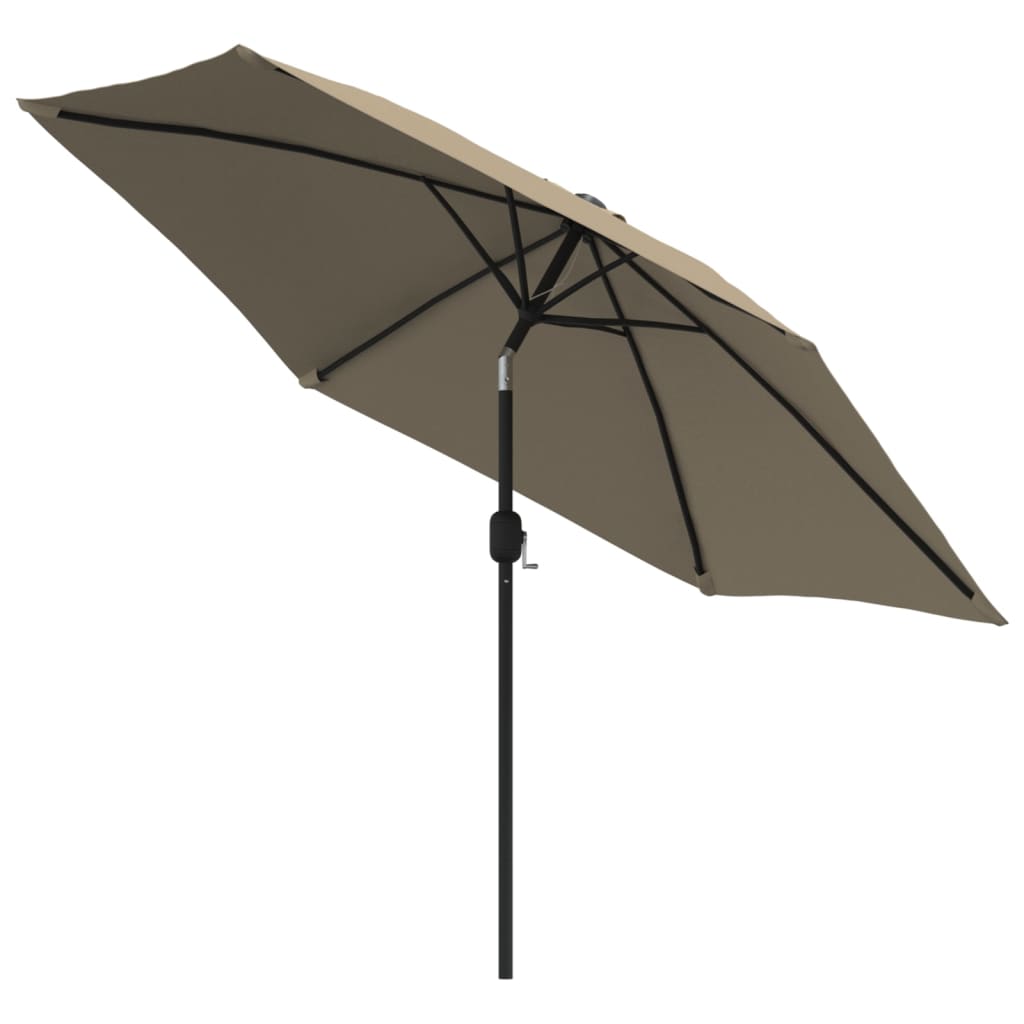 Parasoll med metallstang 300 cm gråbrun