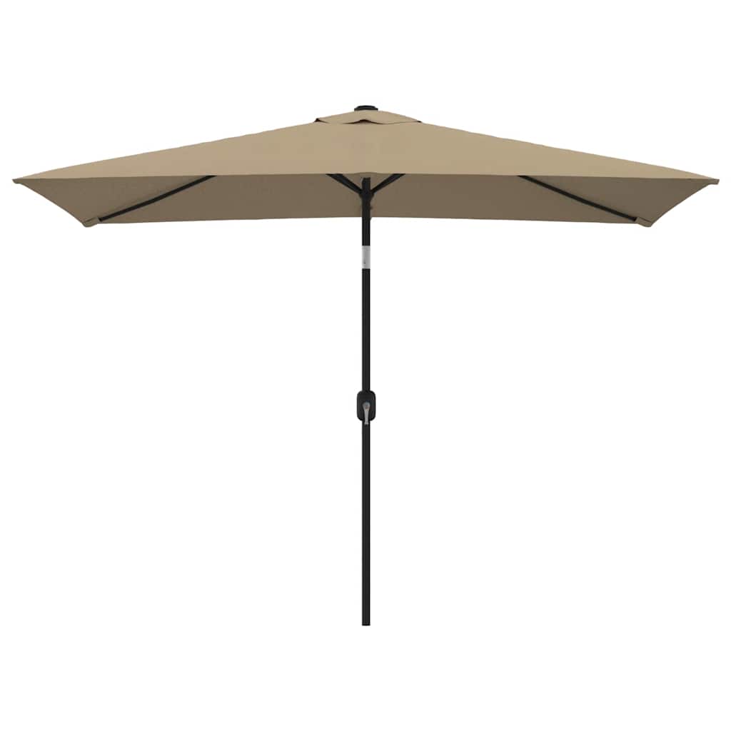 Parasoll med metallstang 300x200 cm gråbrun vidaXL