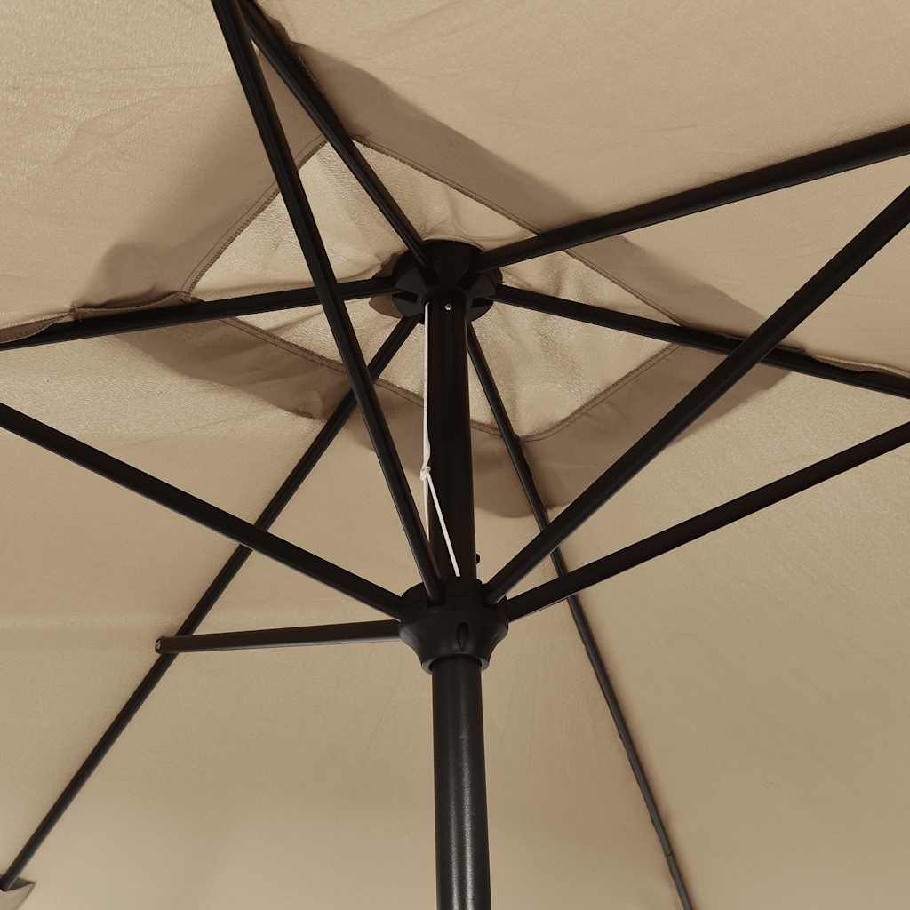 Parasoll med metallstang 300x200 cm gråbrun vidaXL