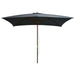 Parasoll med trestang 200x300 cm antrasitt