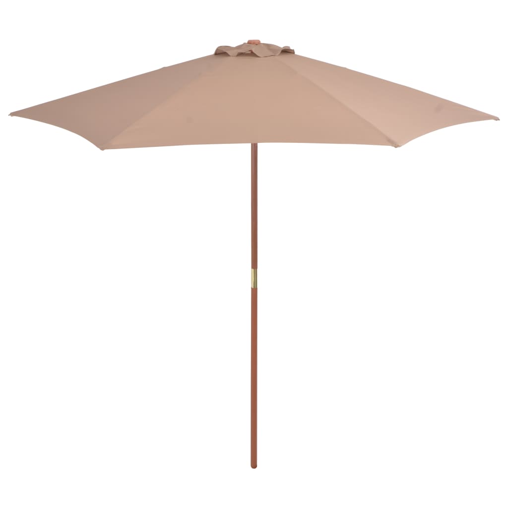 Parasoll med trestang 270 cm gråbrun
