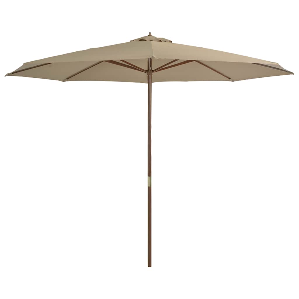 Parasoll med trestang 350 cm gråbrun vidaXL