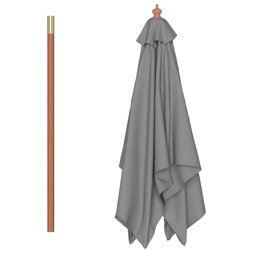 Parasoll med trestang 150x200 cm antrasitt