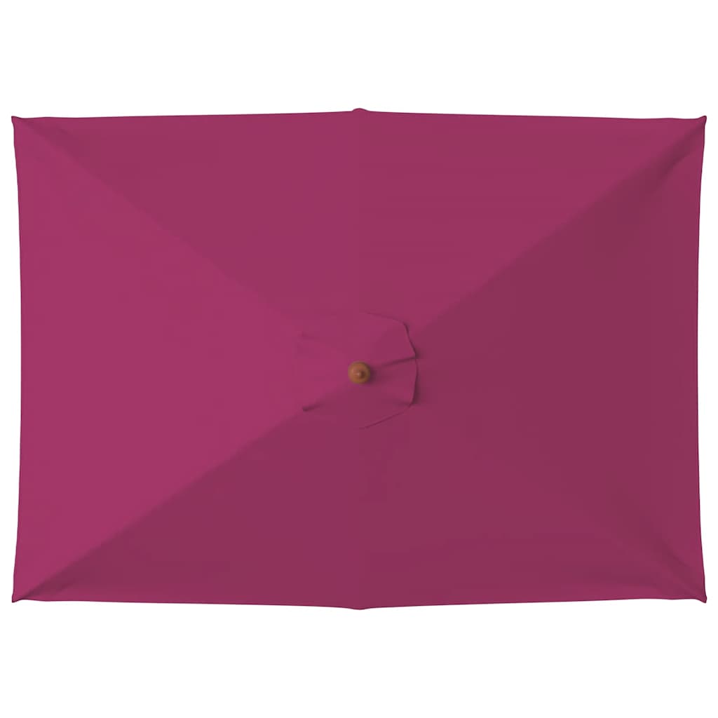Parasoll med trestang 150x200 cm vinrød