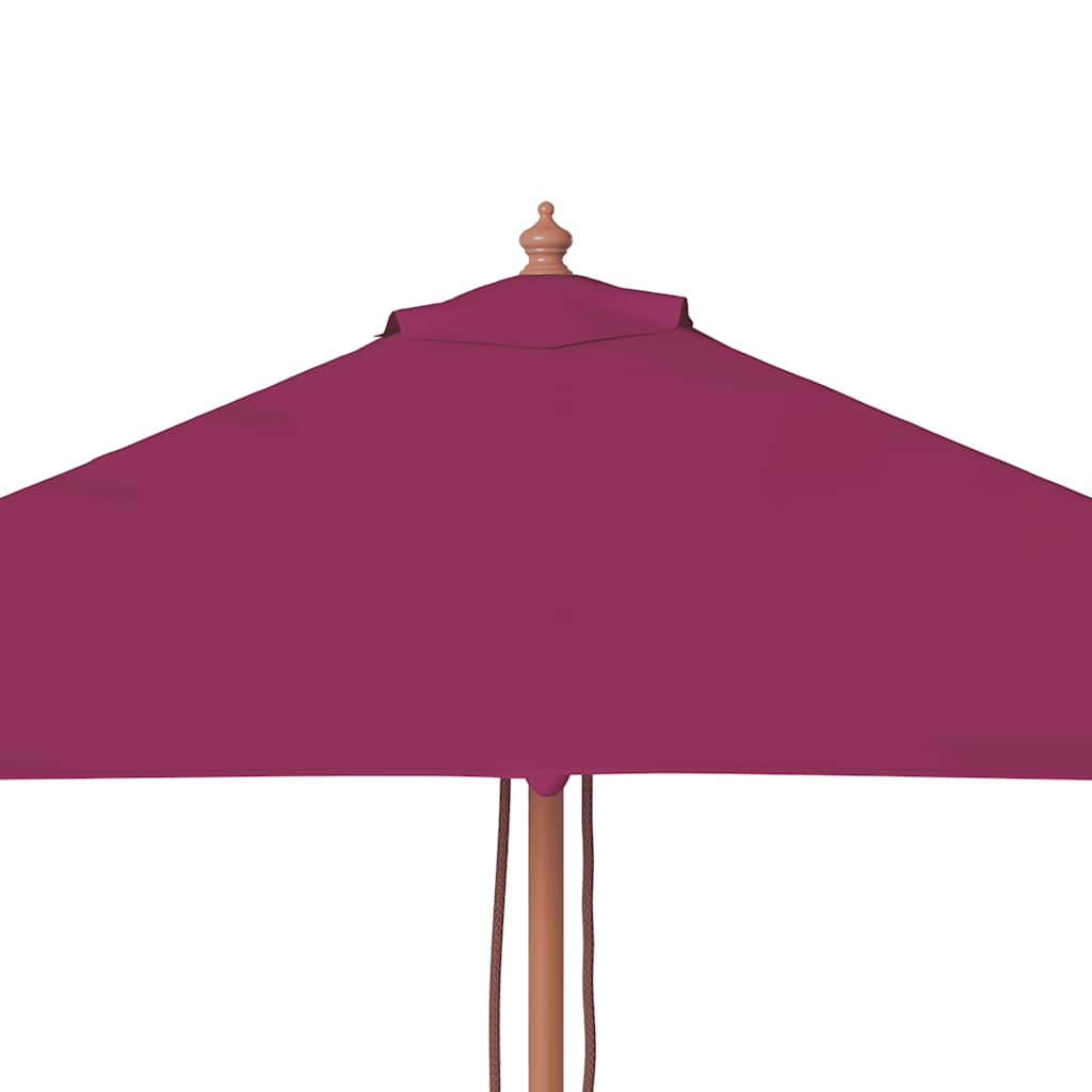 Parasoll med trestang 150x200 cm vinrød