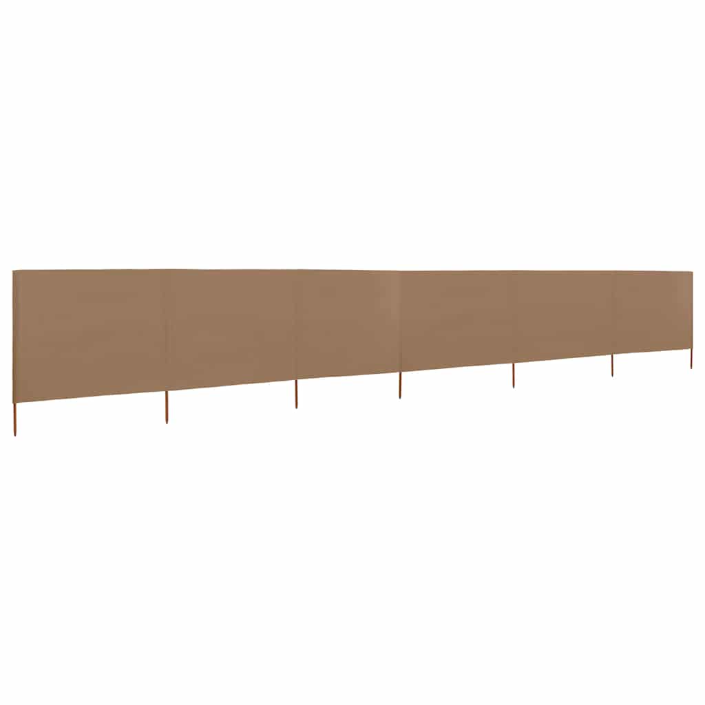 Vindskjerm 6 paneler stoff 800x80 cm gråbrun vidaXL