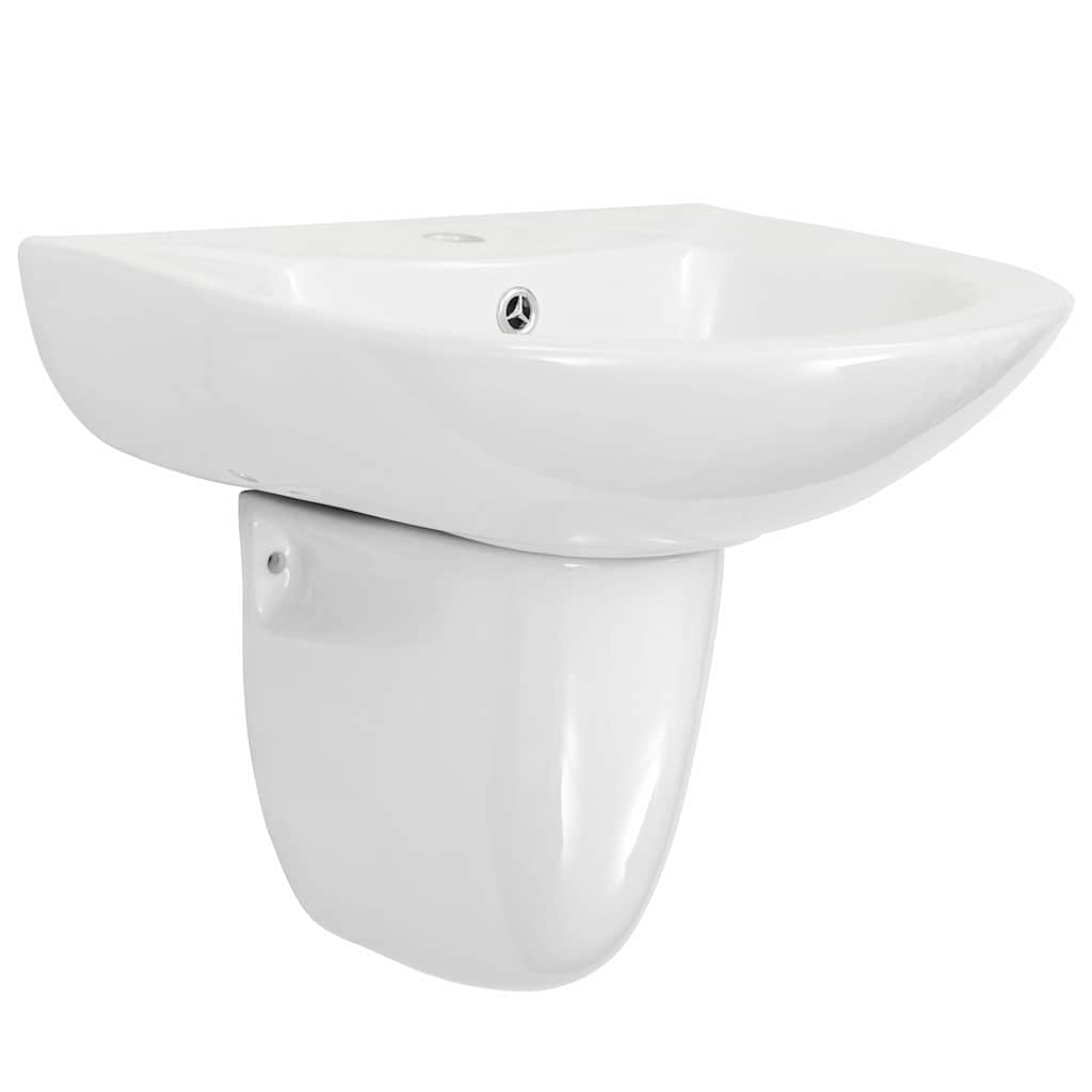 Basseng Hvit 52 x 45 x 49 cm Glassert Keramikk