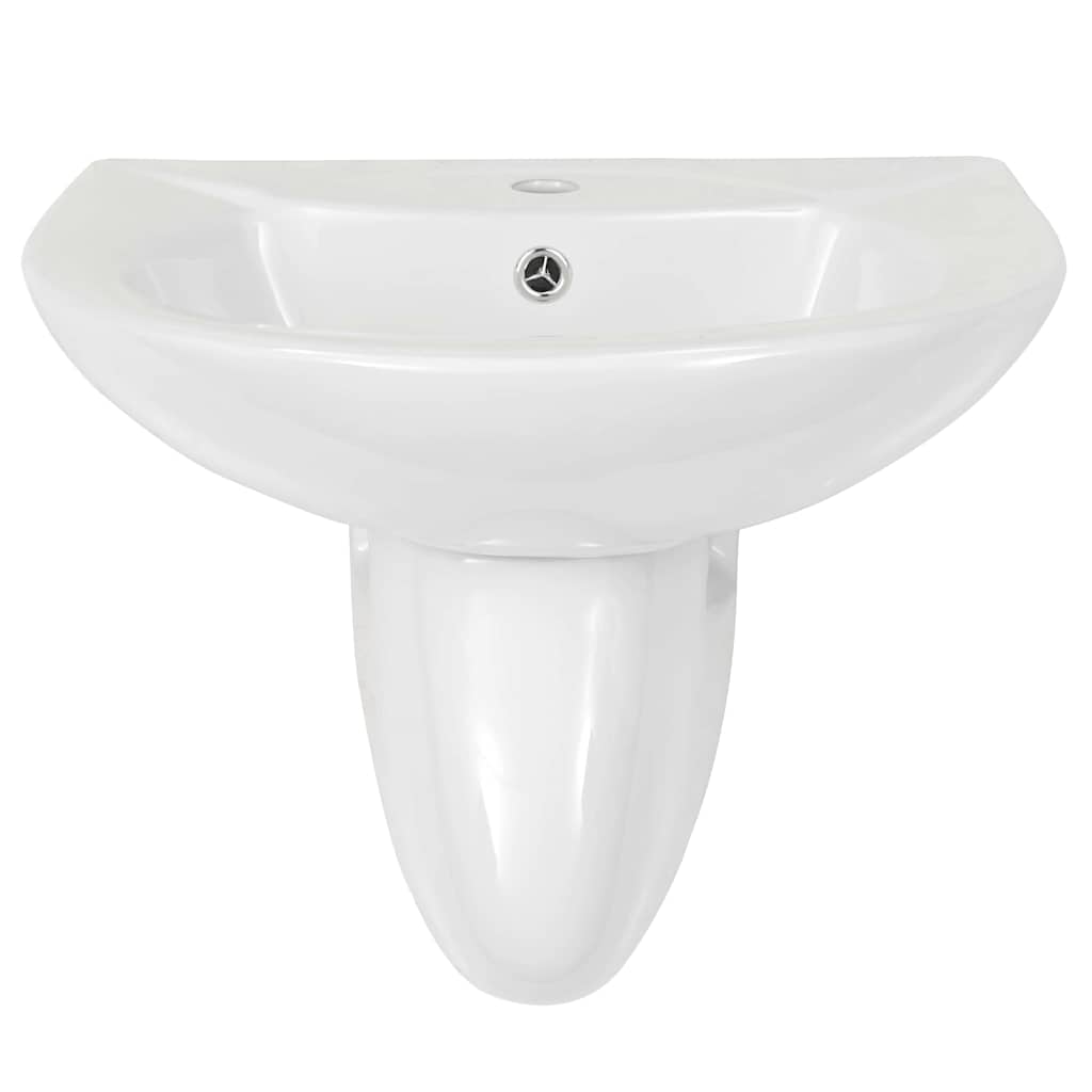 Basseng Hvit 52 x 45 x 49 cm Glassert Keramikk