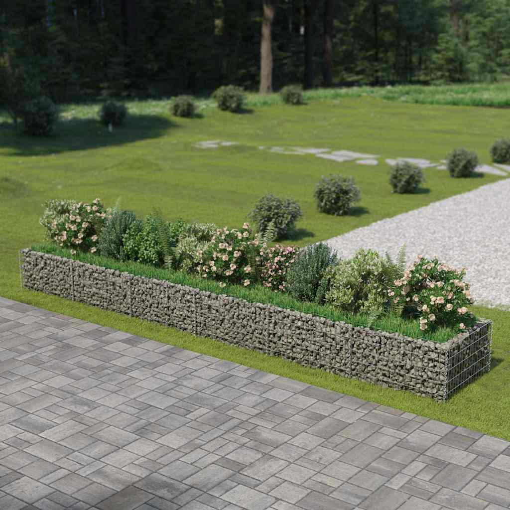 Gabion høybed galvanisert stål 540x90x50 cm