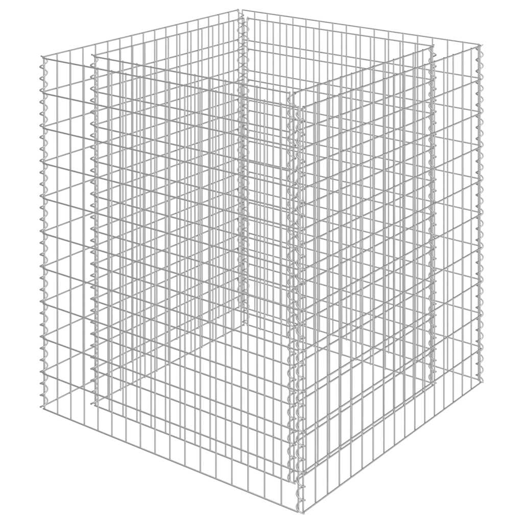 Gabion høybed galvanisert stål 90x90x100 cm