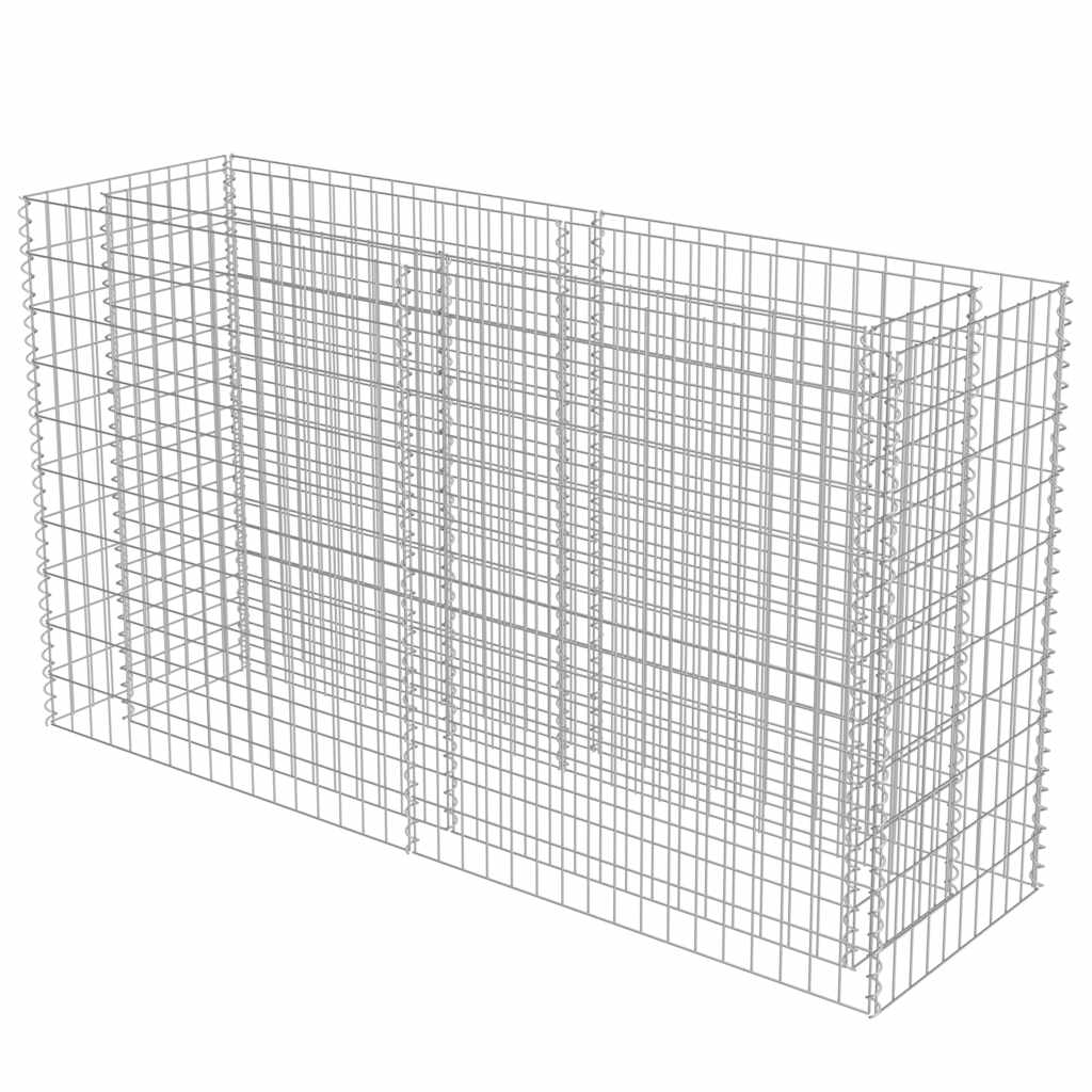 Gabion høybed galvanisert stål 180x50x100 cm vidaXL