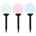 Utendørs sollampe 3 stk LED kuleformet 20 cm RGB