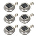 Utendørs sollampe 6 stk LED rund 12 cm hvit