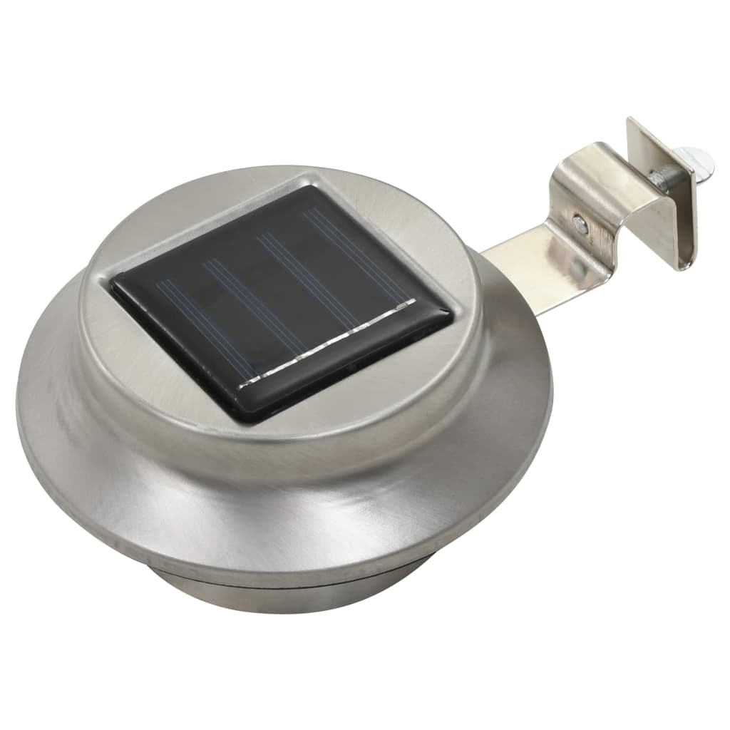 Utendørs sollampe 6 stk LED rund 12 cm hvit