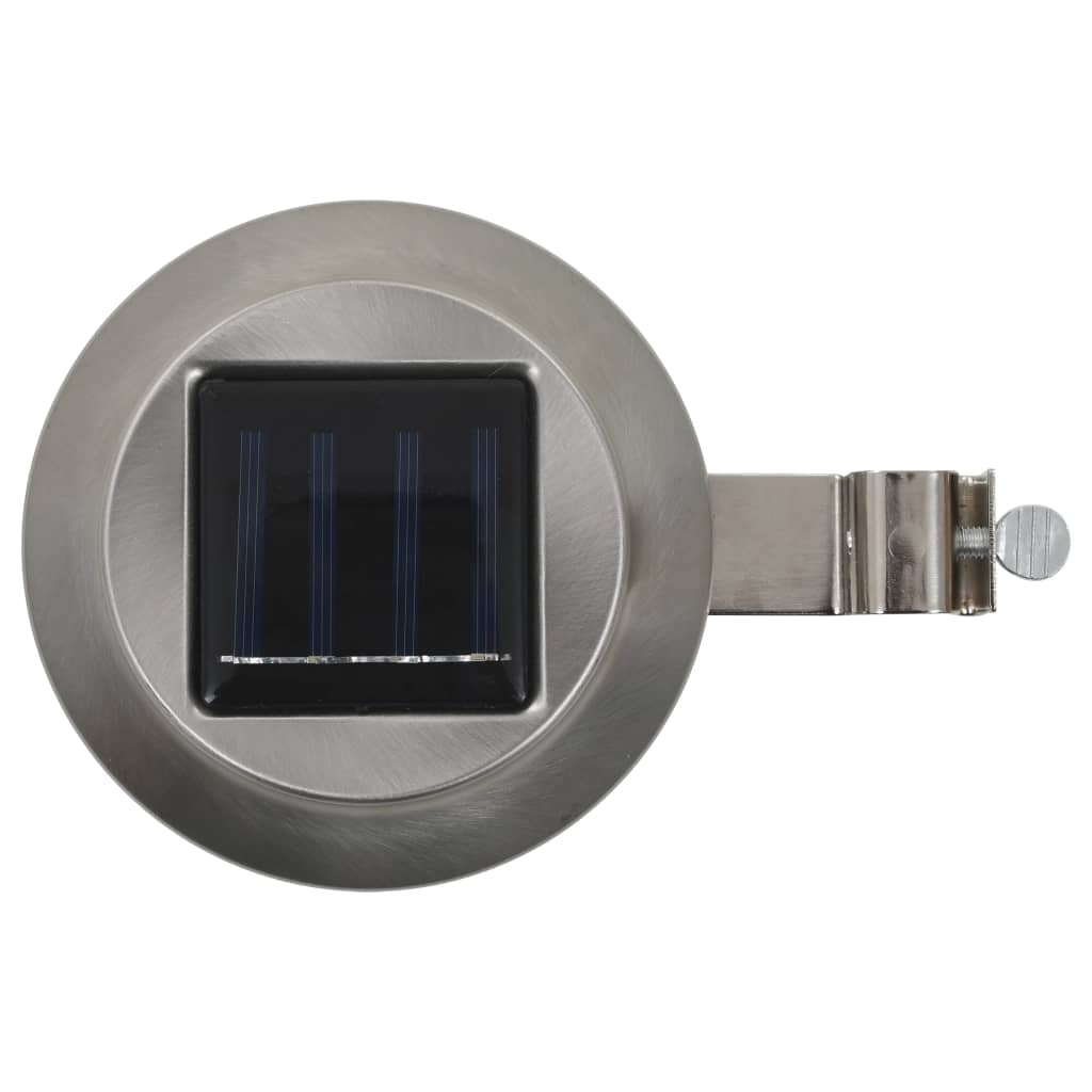 Utendørs sollampe 6 stk LED rund 12 cm hvit