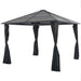 Paviljong med gardin aluminium 3x3 m svart