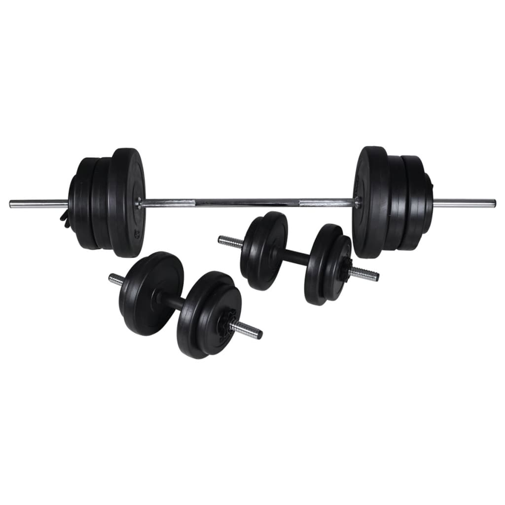 Treningsbenk med vektstang og manualsett 60,5 kg