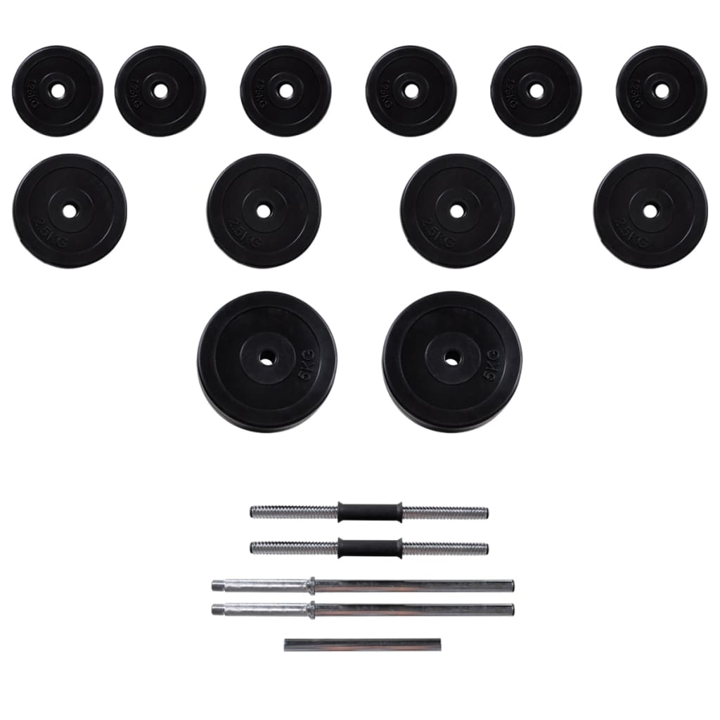 Treningsbenk med vektstang og manualsett 30,5 kg