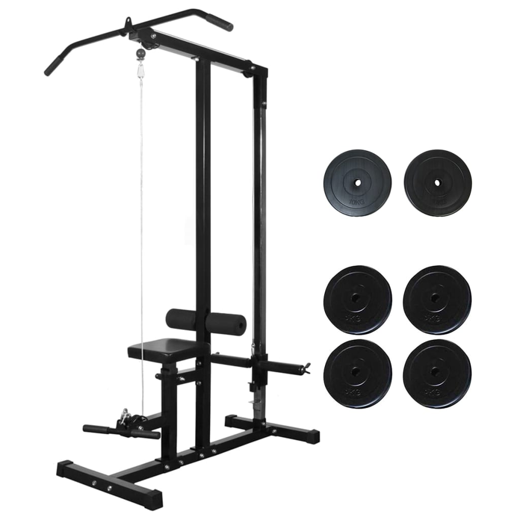 Treningstårn med vektplater 40 kg