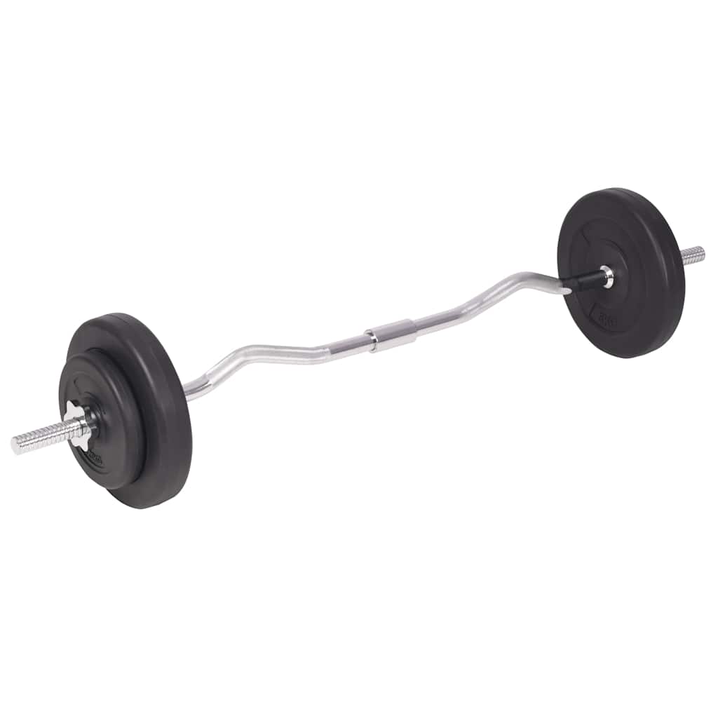 Treningsbenk med vektstativ, vektstang og manualsett 90 kg