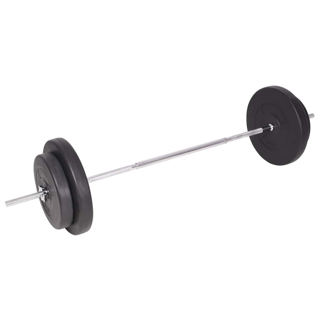 Treningsbenk med vektstativ, vektstang og manualsett 90 kg