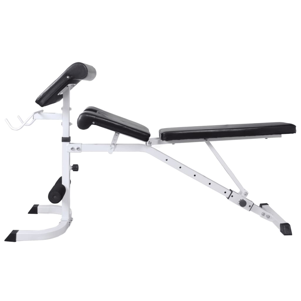 Treningsbenk med vektstativ, vektstang og manualsett 90kg