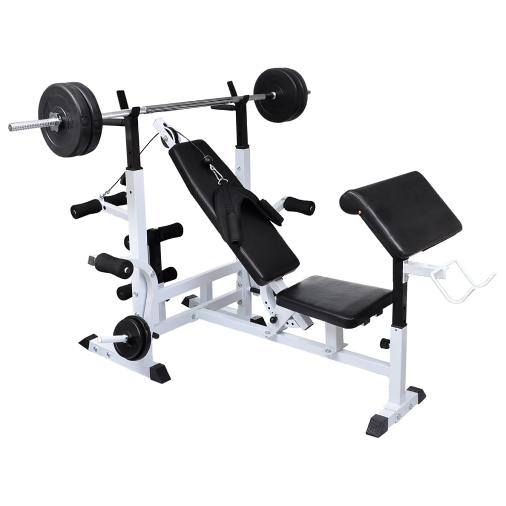 Vektbenk med vektstativ, vektstang og manualsett 90kg